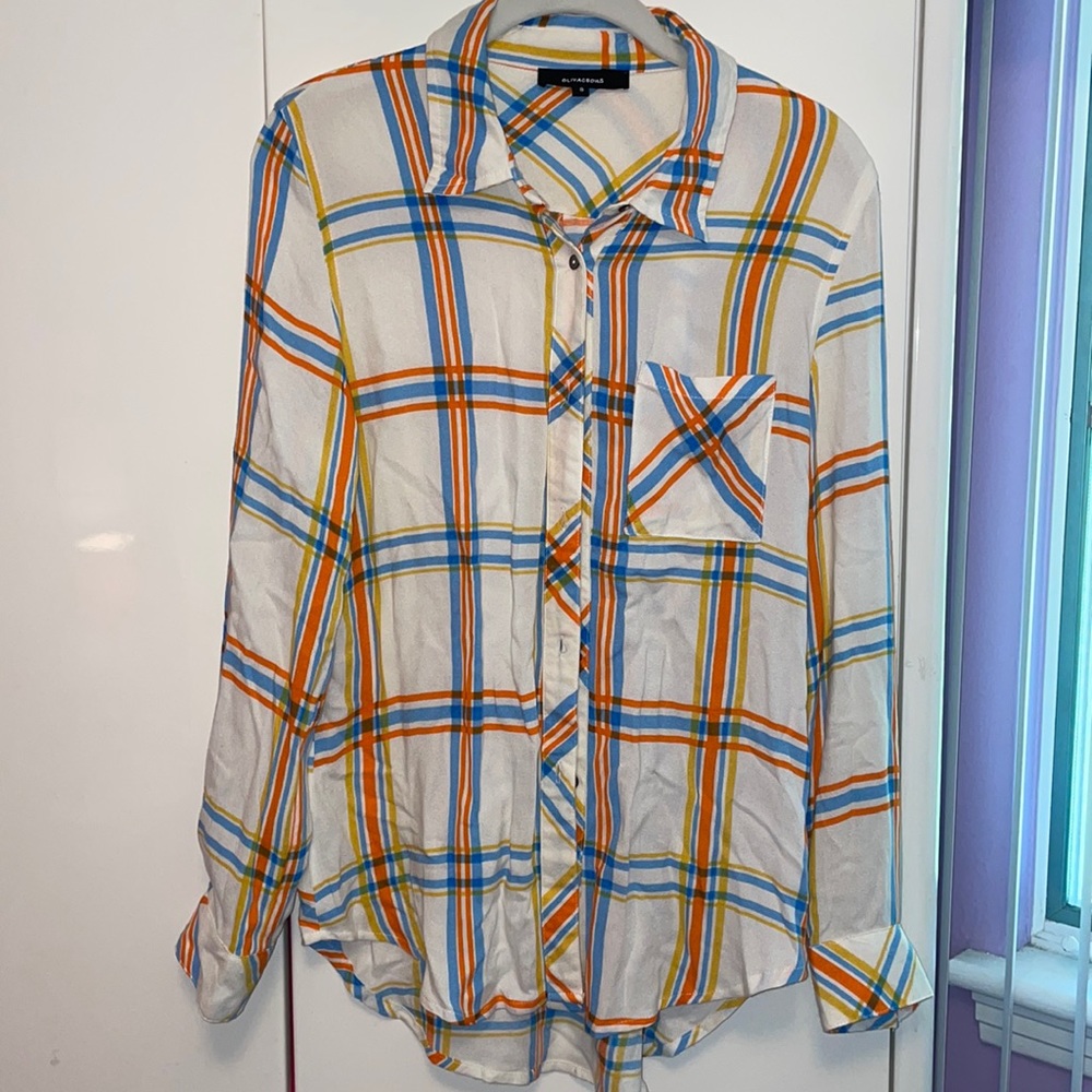 Olivaceous Small Button Down Blouse - image 1